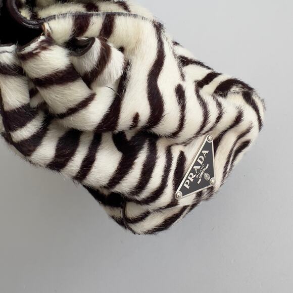 Prada Zebra Print Pony Hair Shoulder Bag - Picture 5 of 12